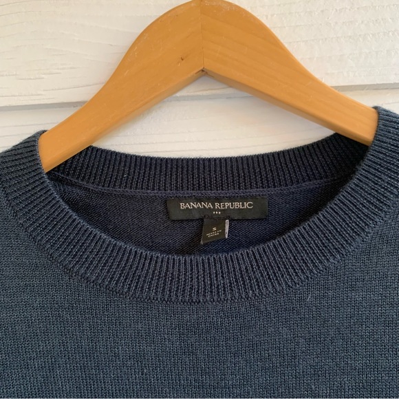 Banana Republic knit pullover sweater top size small crew neck dark gray - Picture 2 of 11